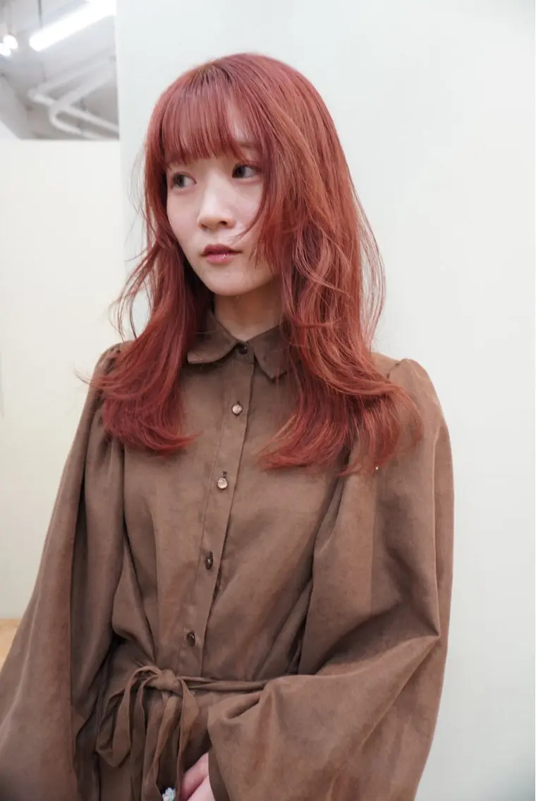 セミロング カラー ブリーチ ケアブリーチ 名古屋カラーモデル/ 暖色カラー/リカのヘアスタイル