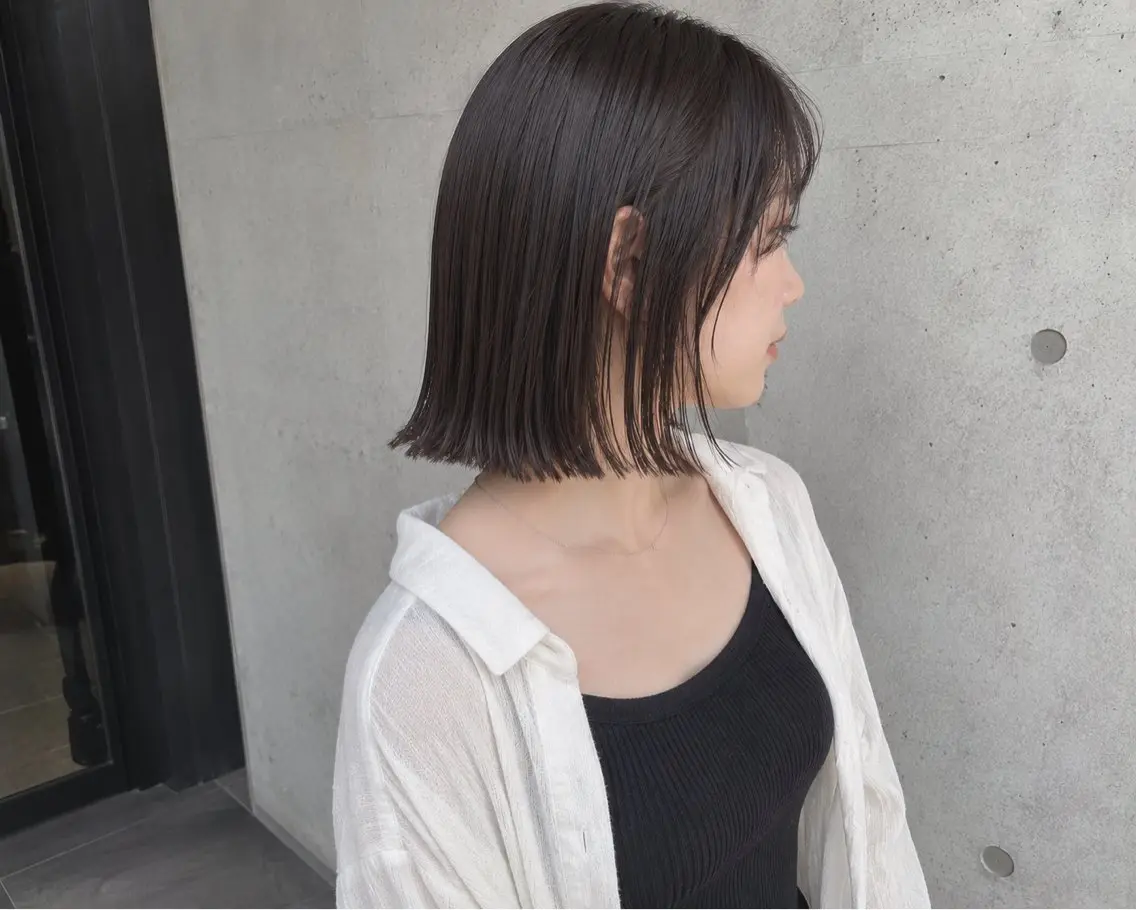 【平日限定】切りっぱなしボブ💇🏻‍♀️➕艶カラー🫧の写真