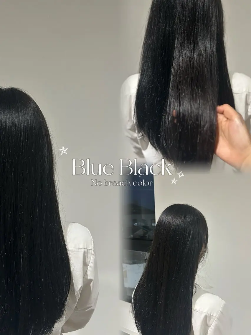 ロング カラー 黒髪 ブルーカラー ブルーブラック Yucca -ナナミのヘアスタイル