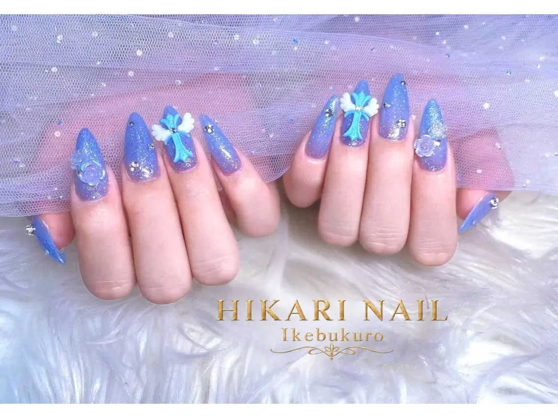 ネイル チークネイル 長さ出し フレンチネイル ガーリー ハロウィン ハンドネイル HikariNail Ikebukuroのネイルデザイン
