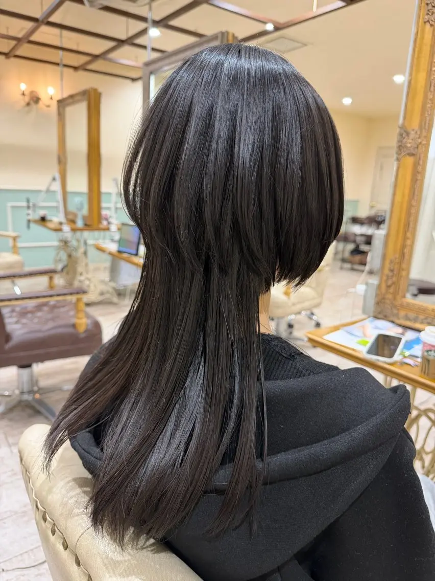 ロング カラー 髪質改善 ウルフカット カット ヘアカラー 縮毛矯正 トリートメント 新越谷noble店長 松本拓也▶◀*.のヘアスタイル