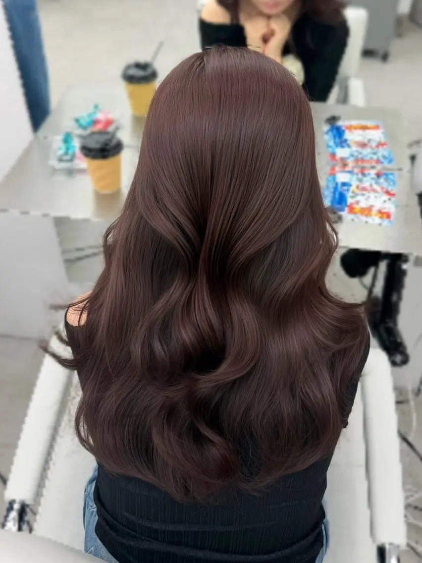 ロング カラー ラベンダーカラー ラベンダーピンク ピンクカラー カット ヘアカラー トリートメント 韓国ヘア/顔周り ヘアセット/加藤優里のヘアスタイル