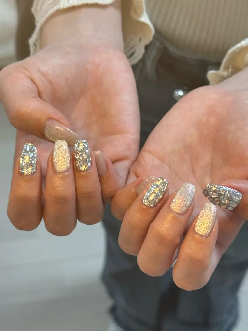 ネイル アートネイル オーロラネイル チークネイル フレンチネイル ガラスフレンチ ハンドネイル 🎀🎀YooLi Nail Salonのネイルデザイン