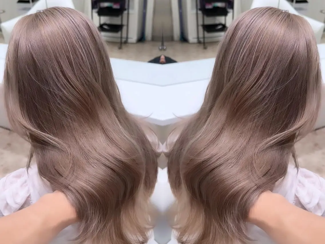 セミロング カラー アッシュ ベージュカラー ブリーチ ブラウンカラー ココアブラウン 🌿レイヤー/ブリー チ/🌿JINのヘアスタイル