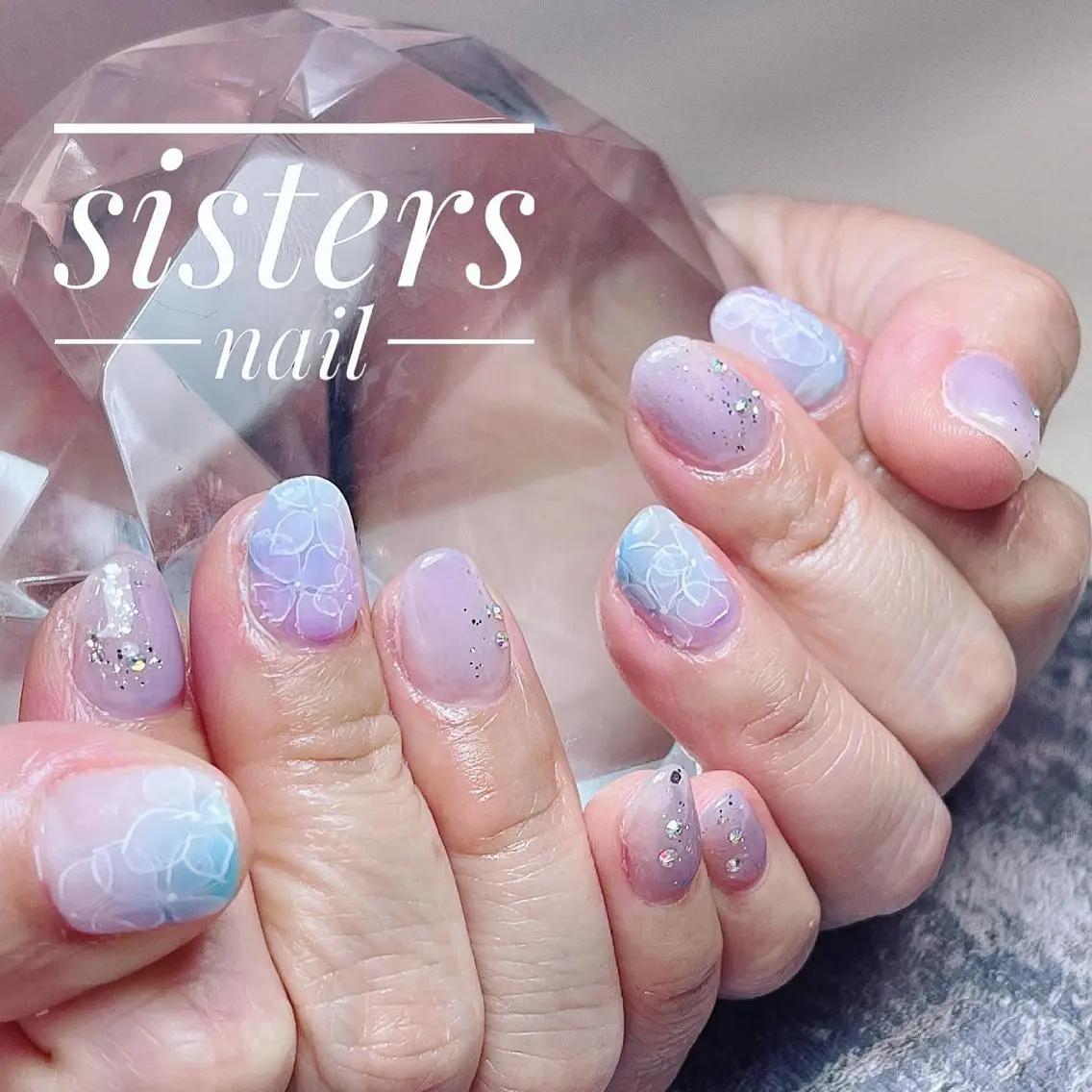 ネイル アートネイル フラワーネイル ジェルネイル オフィスネイル 夏ネイル sisters nail.fのネイルデザイン