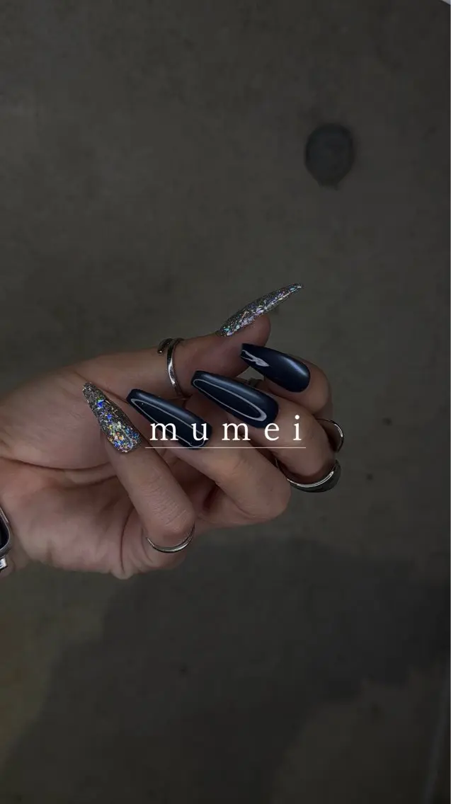 ネイル ラメ(グリッター) マグネットネイル mumei _ sakiのネイルデザイン