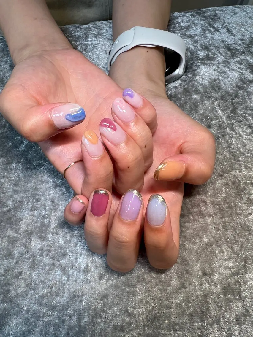 ネイル クリアネイル ミラーネイル 【池袋】nuts nail なつみのネイルデザイン