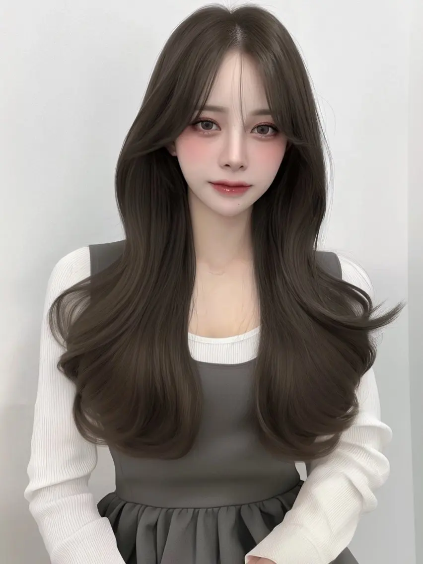ロング カラー 似合わせカット カット ヘアカラー トリートメント 渋谷韓国レイヤー /SAYAKA🩶ᩚのヘアスタイル