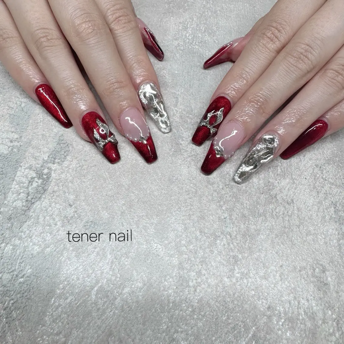 ネイル キラキラネイル マグネットネイル ハンドネイル テネルネイル tener nailのネイルデザイン