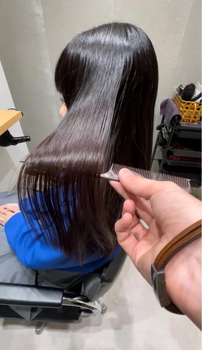セミロング カラー イルミナカラー トリートメント 髪質改善ヘアケア 艶髪特化/上田のヘアスタイル
