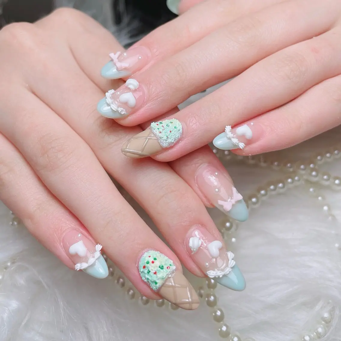 ネイル アートネイル オーロラネイル フレンチネイル ジェルネイル グラデーション ハンドネイル Sora nail 長さ出し専門店のネイルデザイン