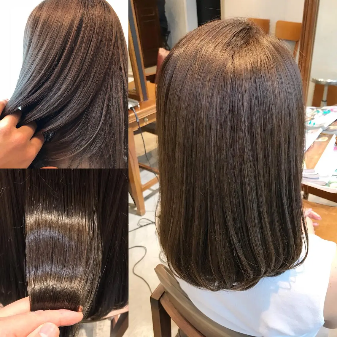 セミロング カラー ヘアアレンジ アッシュ アッシュグレー アッシュグレージュ グレージュ 小林 佳祐のヘアスタイル