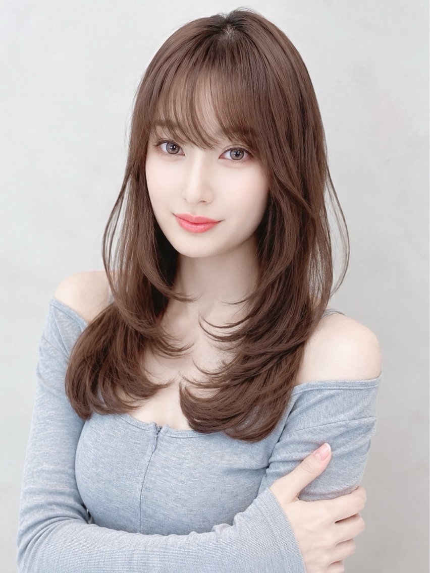 ミディアム カット ヘアカラー トリートメント ✨ミディアム レイヤーハルキのヘアスタイル