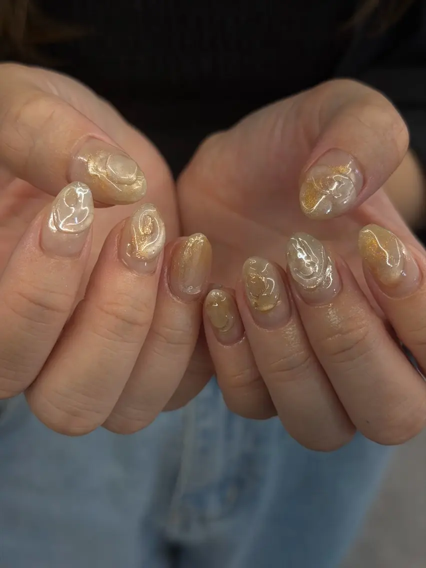 ネイル オーロラネイル ジェルネイル マグネットネイル ニュアンスネイル パラジェル ハンドネイル ハンドケア Bana_ Nailのネイルデザイン