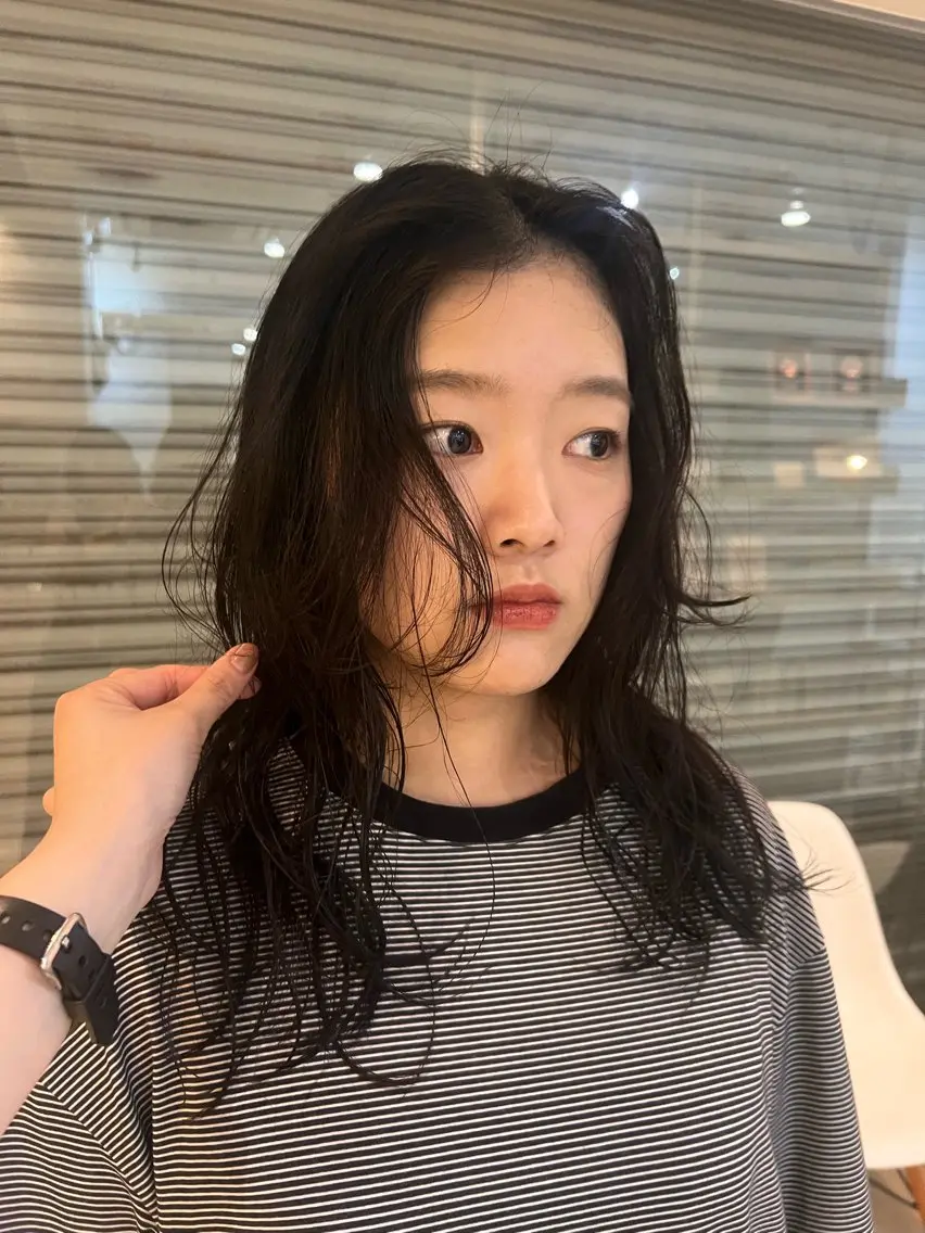 セミロング パーマ リリカ🐈‍⬛メンズ カットモデル/上永谷のヘアスタイル