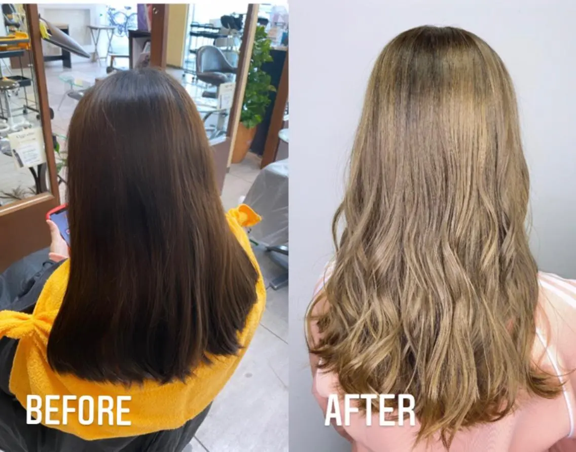 ロング カラー ヘアアレンジ ヘアカラー トリートメント 川上 麻梨阿のヘアスタイル