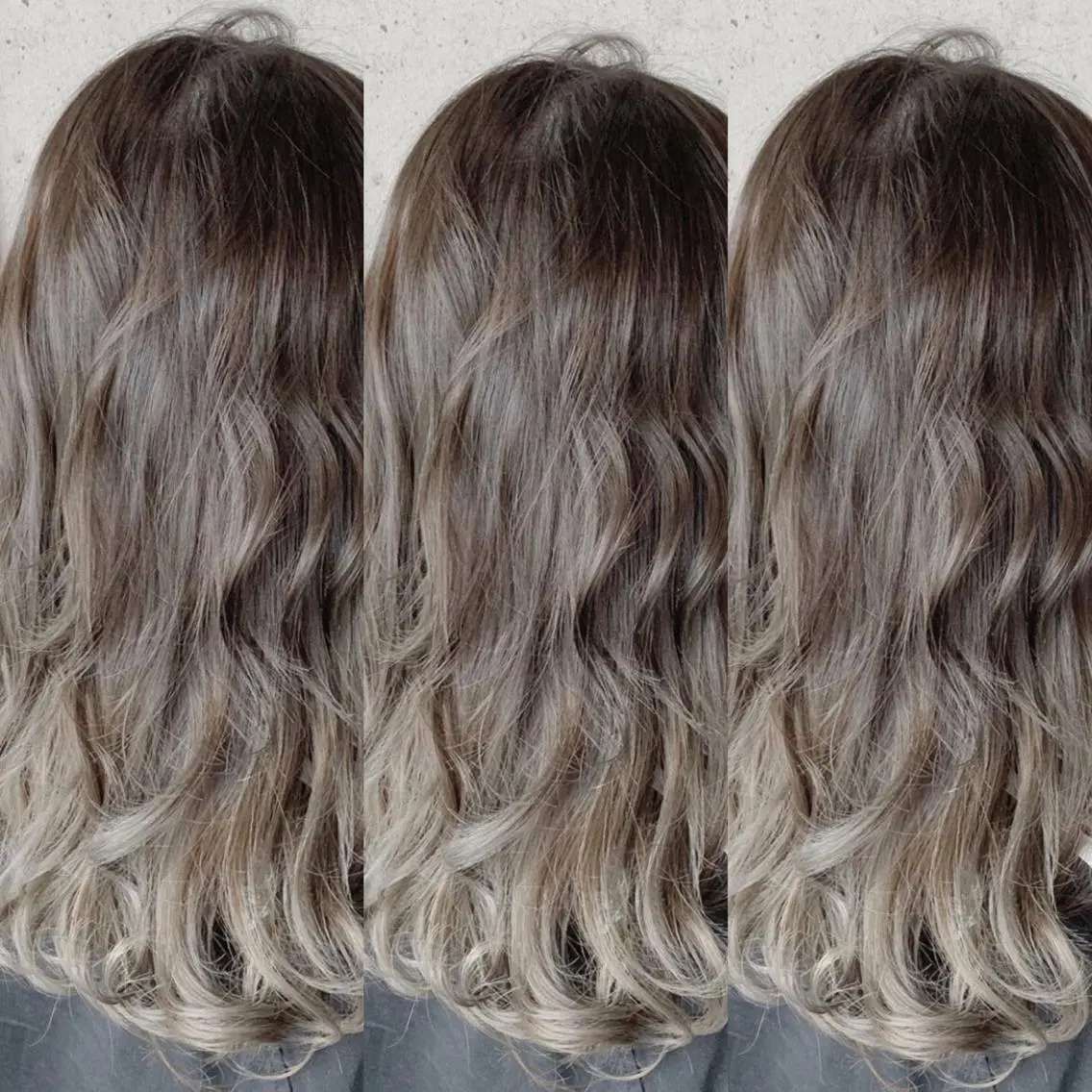 ロング カラー グレージュ 福森 みずきのヘアスタイル