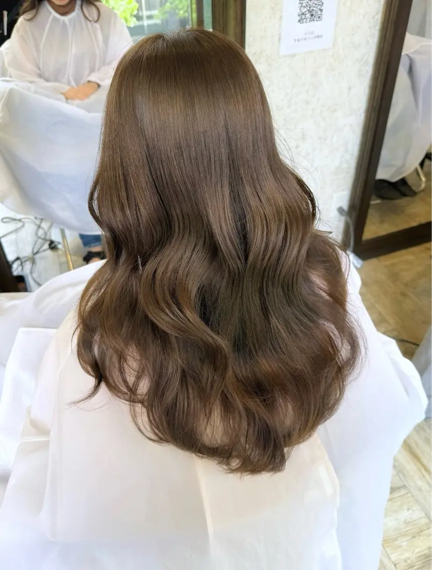 ロング カラー ブリーチ ブリーチなしカラー ヘアカラー トリートメント miyu♡̷̷ 韓国ヘア/顔まわりのヘアスタイル
