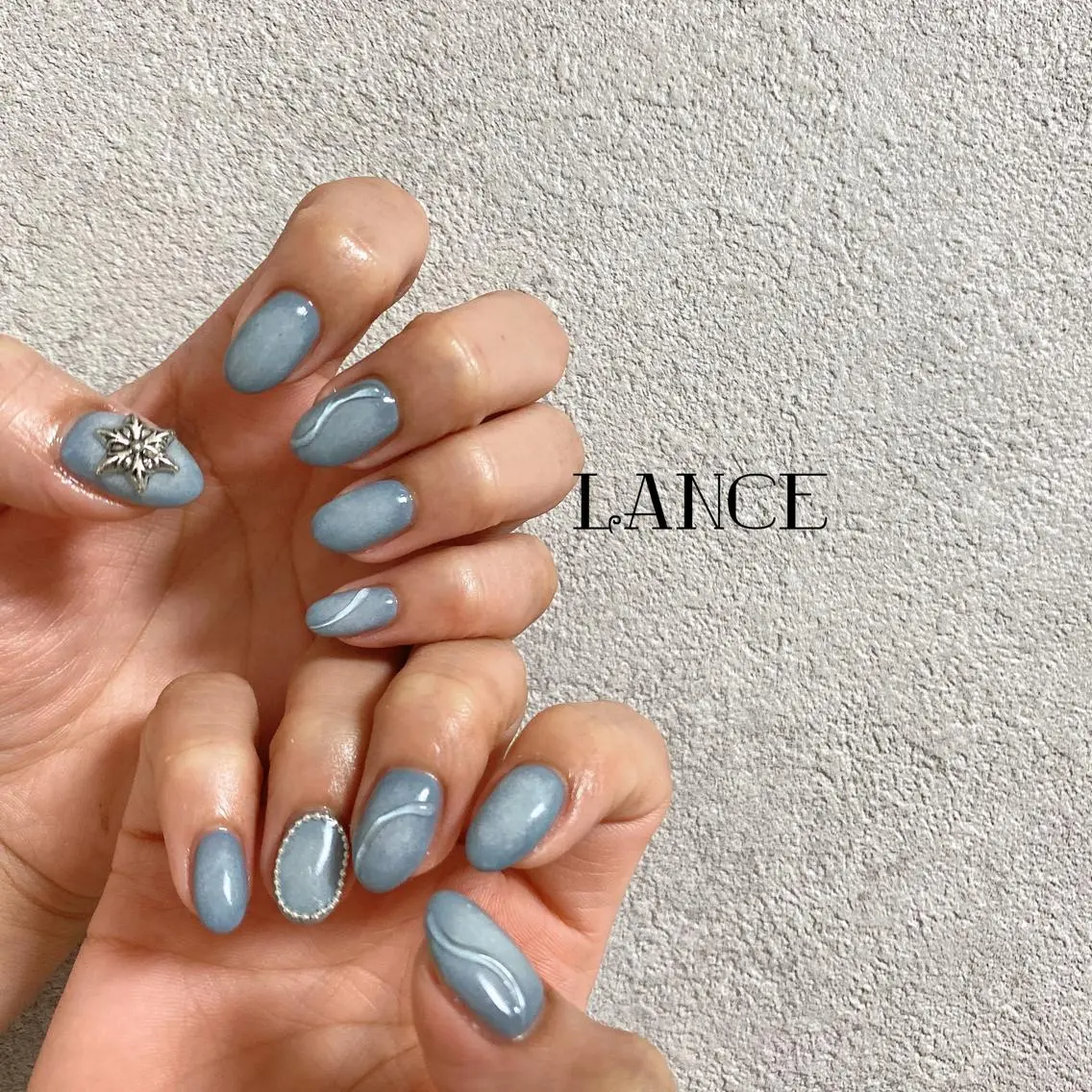 ミディアム ネイル オーロラネイル フットネイル フレンチネイル ミラーネイル ニュアンスネイル Lance nailのネイルデザイン