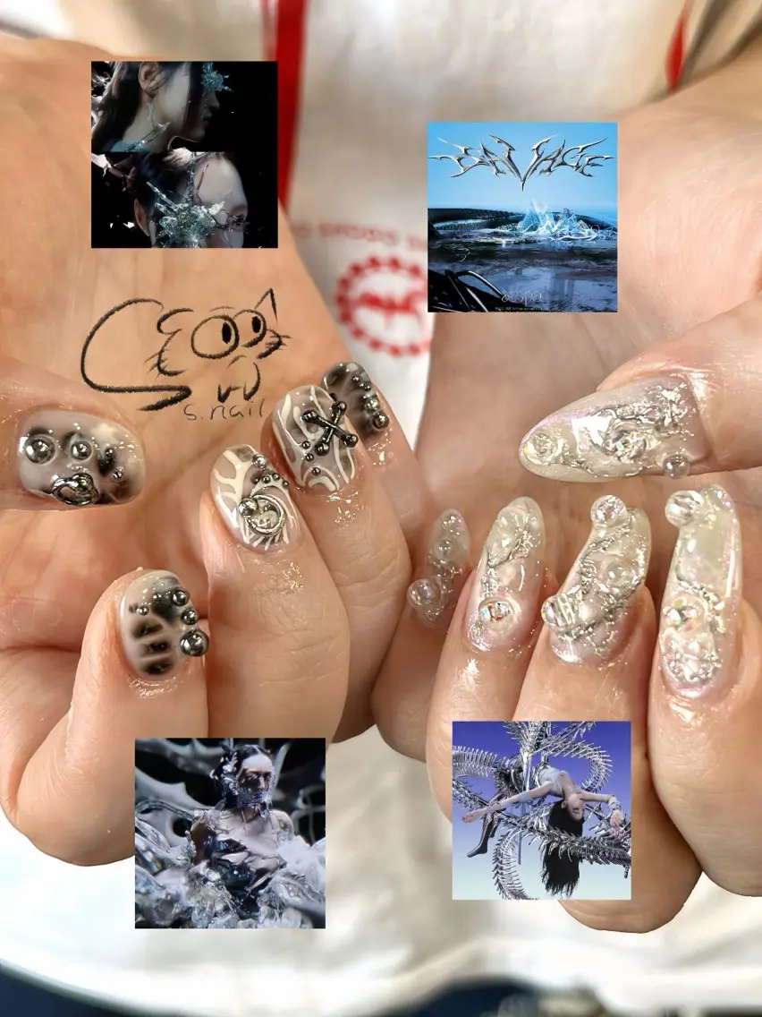 ネイル フレンチネイル ジェルネイル キラキラネイル ラメ(グリッター) マグネットネイル S.nail _のネイルデザイン