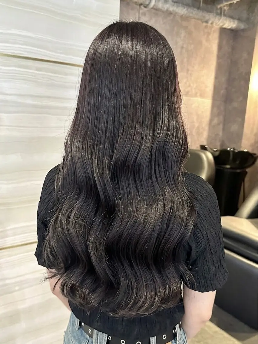 ロング カラー ヘアカラー 🎀🎶はがりな ワンカラー💝のヘアスタイル