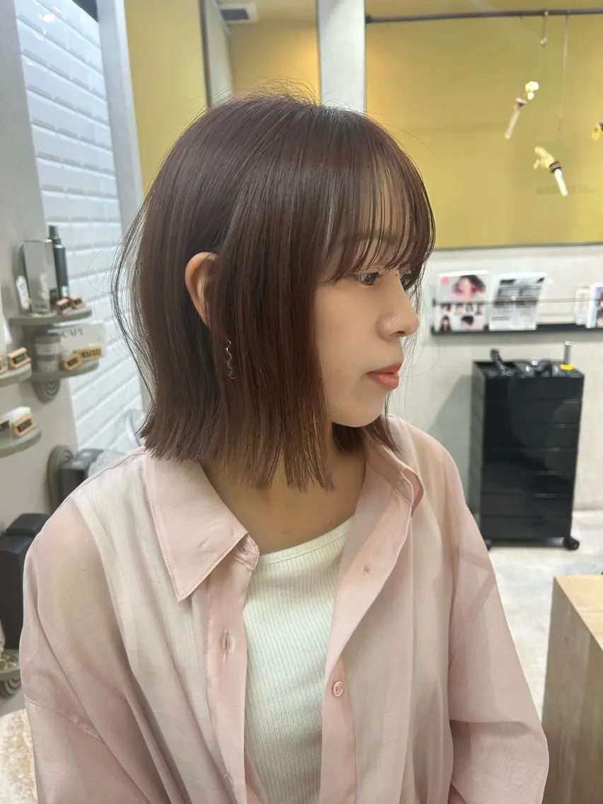 ミディアム カラー ベージュカラー ラベンダーカラー ラベンダーベージュ カット ヘアカラー トリートメント hub hair レイヤー/透明感のヘアスタイル