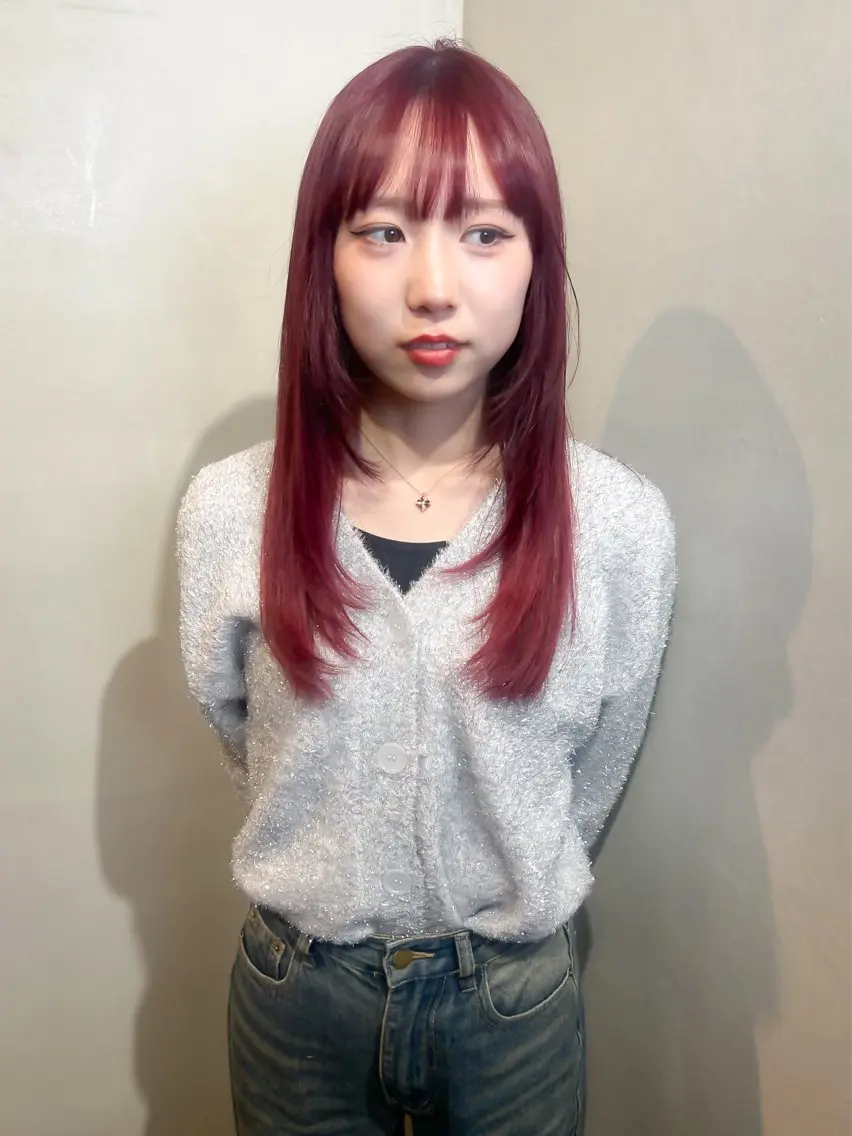 【1ブリーチ】ブリーチカラー（1ブリーチ＋カラー）＋髪質改善Aujuaトリートメント¥13200の写真