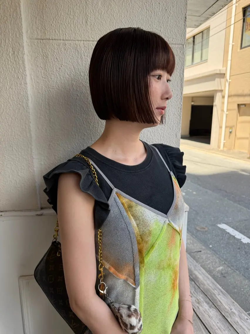 ミディアム ボブ カット ヘアカラー トリートメント Manaka🟤 今泉　Musiiikのヘアスタイル