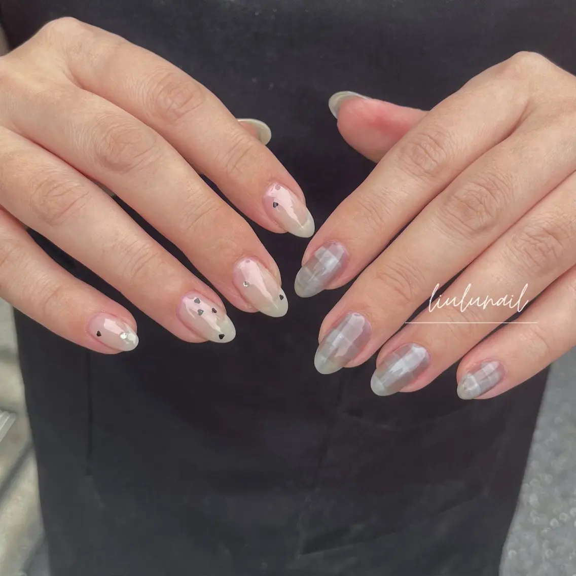 ネイル アートネイル ハート 持ち込み ハンドネイル liulu nailのネイルデザイン
