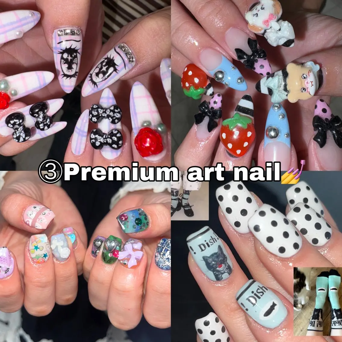 ④【オフ無し】プレミアムアートネイル120min〜(細密、立体、多色、パーツ多め対応可能◎)✨の写真