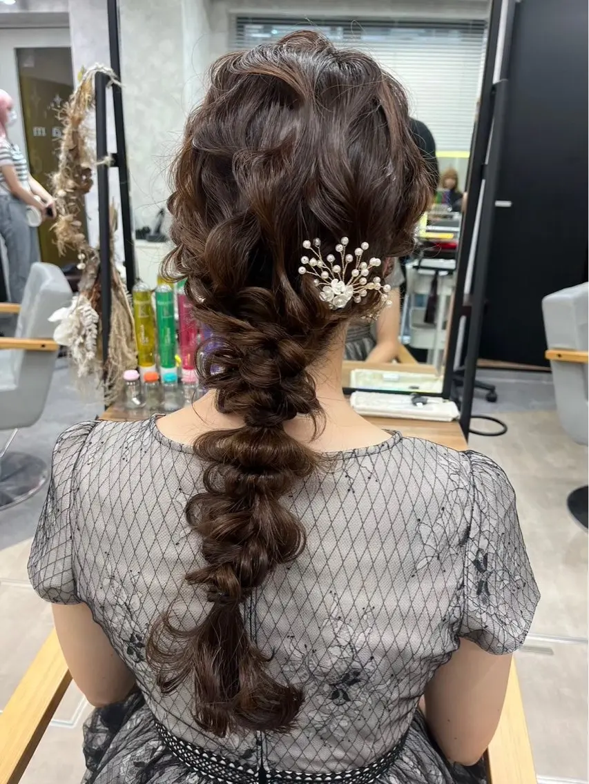 セミロング カラー ヘアアレンジ ヘアセット 💕ブリーチ/ヘアメ 🎀YUUKAのヘアスタイル