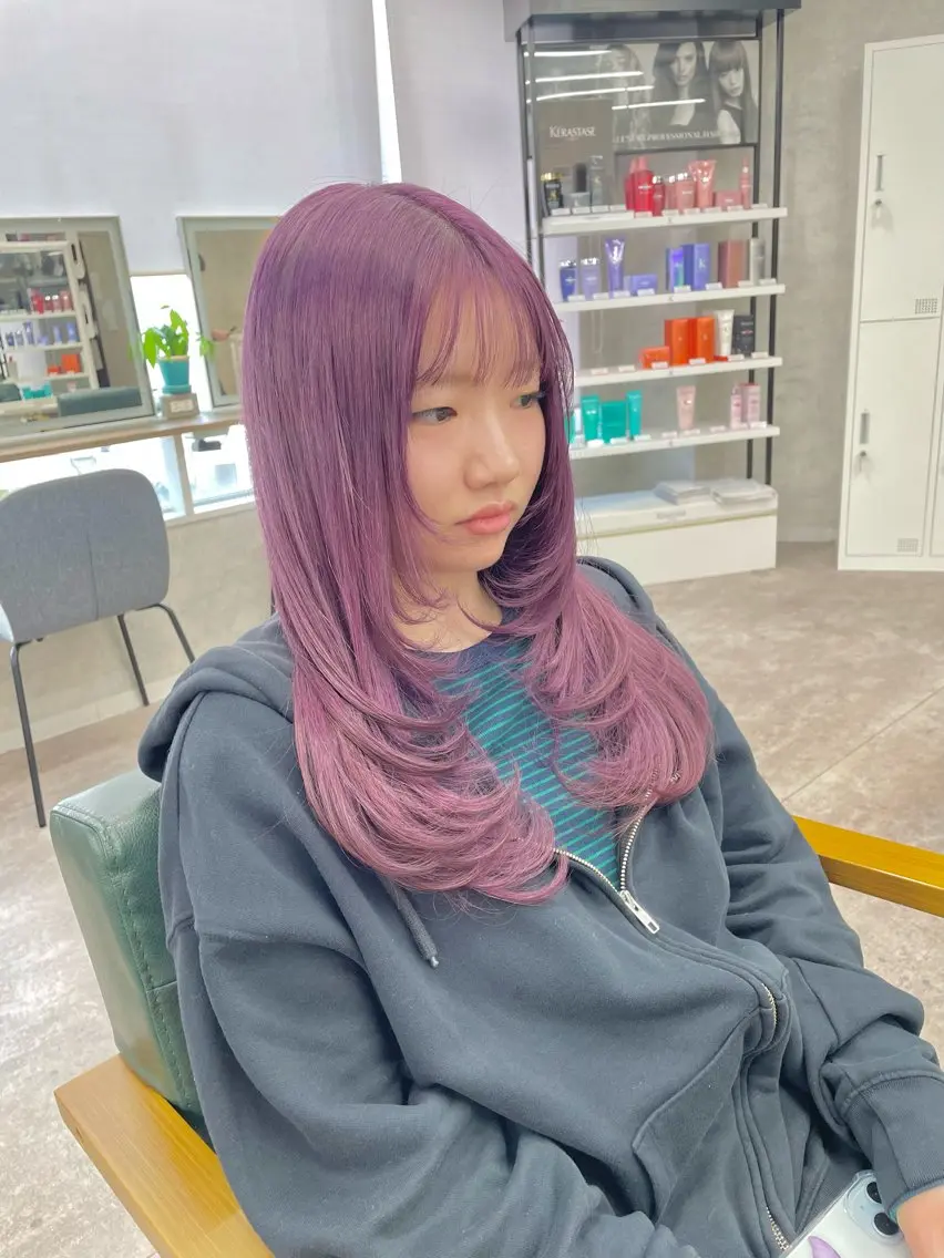 ロング カラー 顔まわりレイヤー 顔周りカット レイヤーカット カット ヘアカラー トリートメント 似合わせ🌿‬髪質 改善🧸RYUGOのヘアスタイル