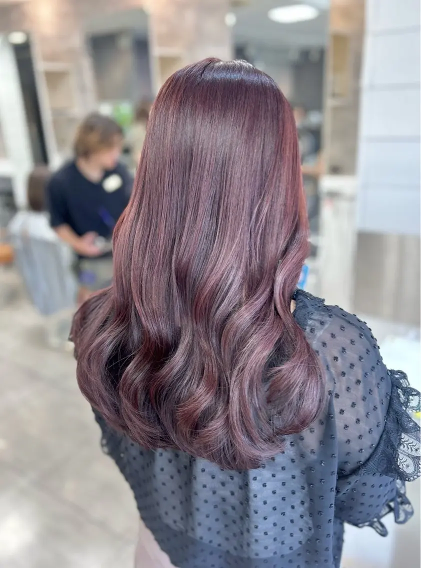 ロング パープルカラー ロング カット ヘアカラー 🫧艶髪カラー🫧 森本くるみのヘアスタイル