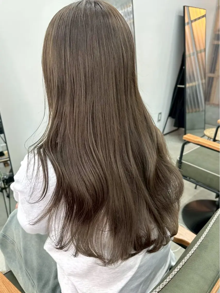 ロング カット ヘアカラー まさとレイヤーカット 透け感カラー/心斎橋のヘアスタイル
