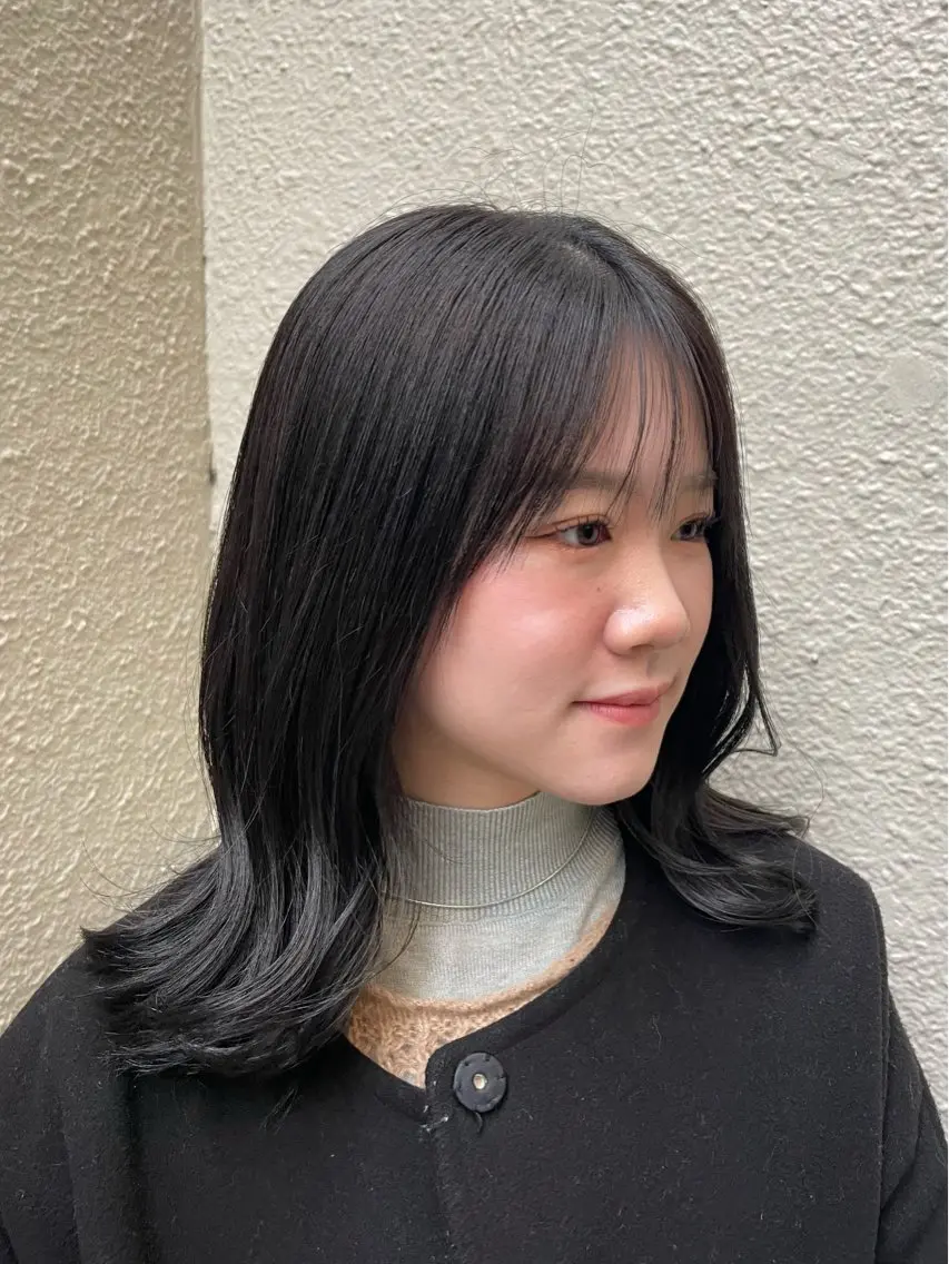 ミディアム カラー パーマ ヘアアレンジ 顔周りカット 韓国風ヘア カット ヘアカラー ERINA/レイヤー /尼崎のヘアスタイル