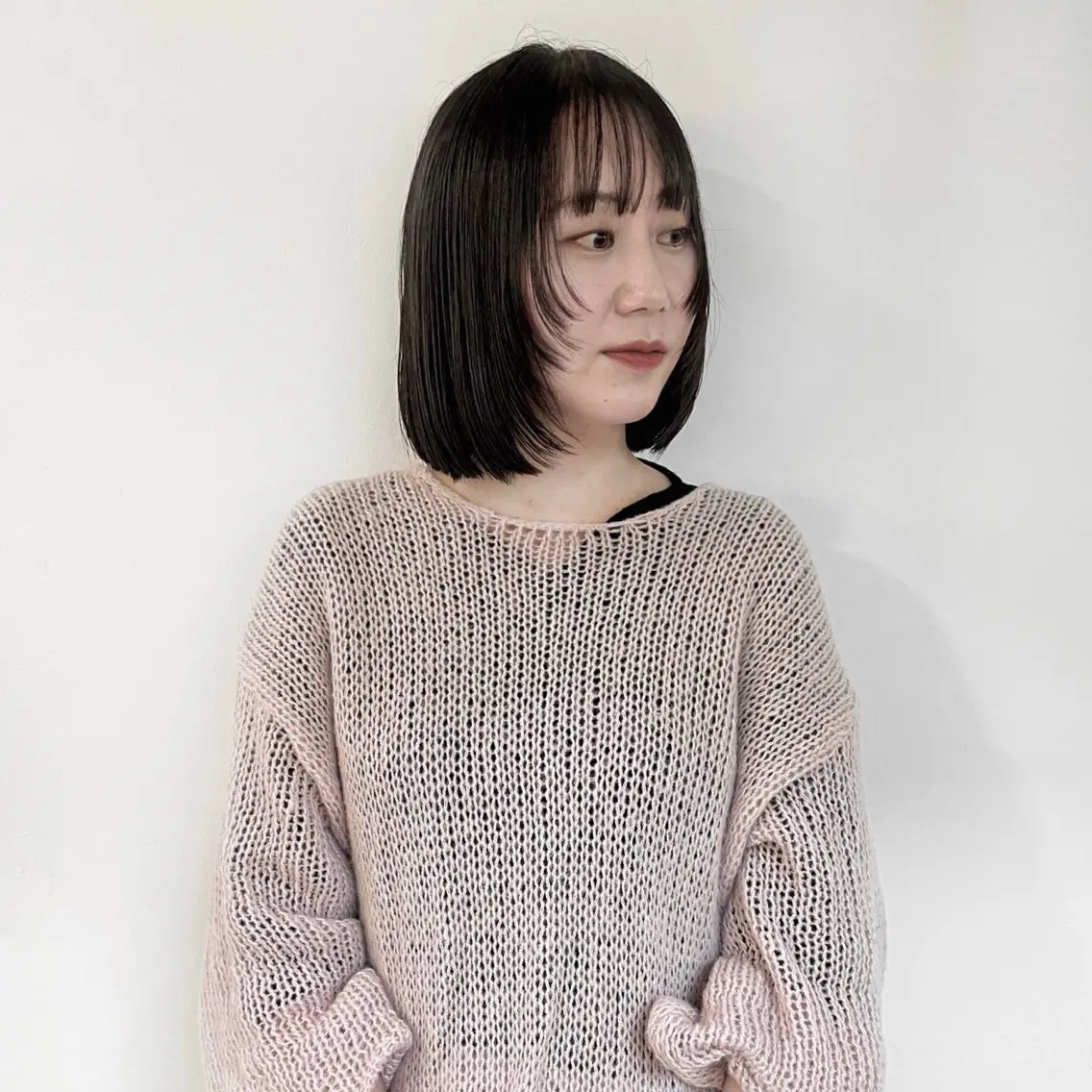 ミディアム 顔まわりレイヤー 顔周りカット レイヤーカット 小山夕稀/ニュアンス パーマ/新城のヘアスタイル