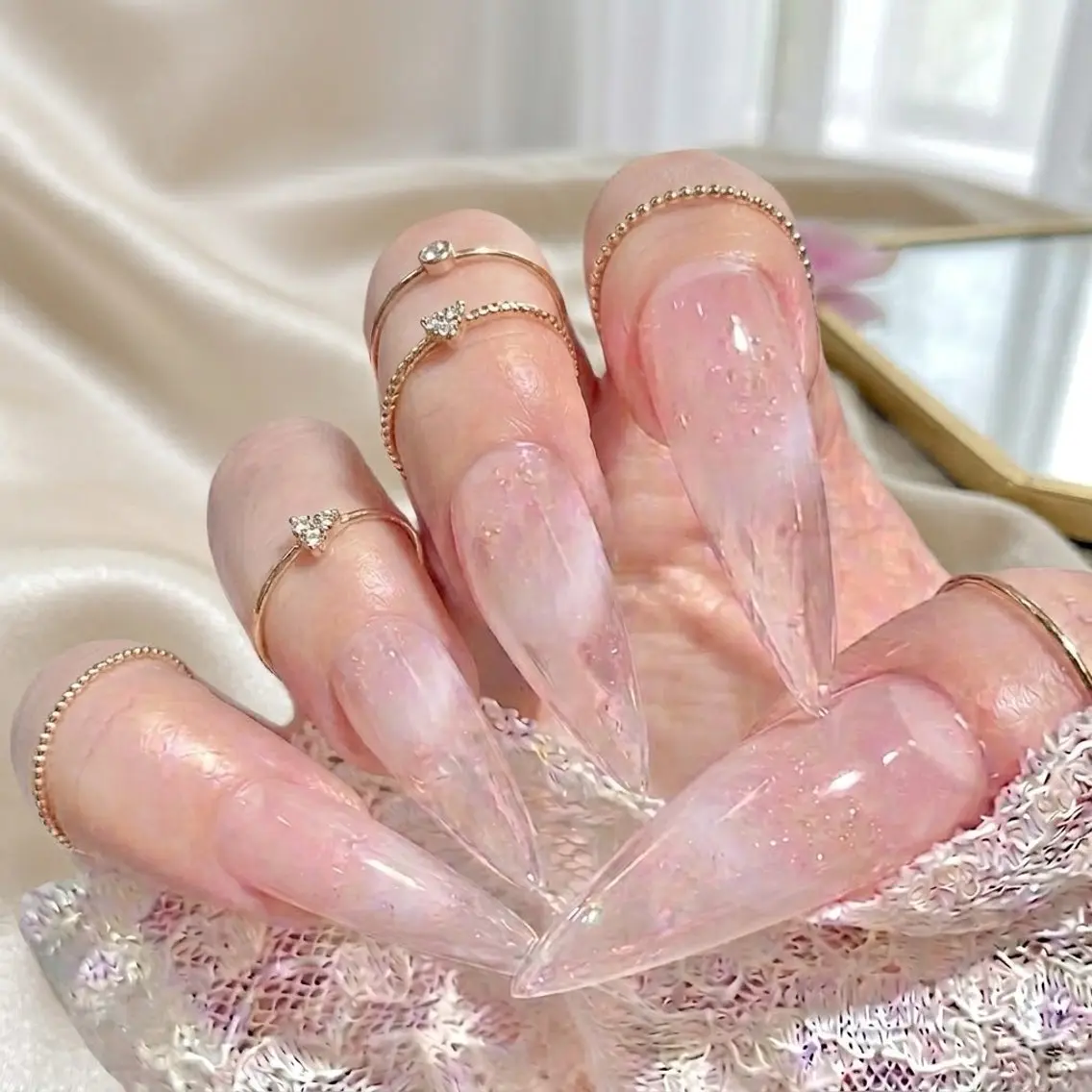 ロング ハンドネイル Nail Salon midnightのネイルデザイン
