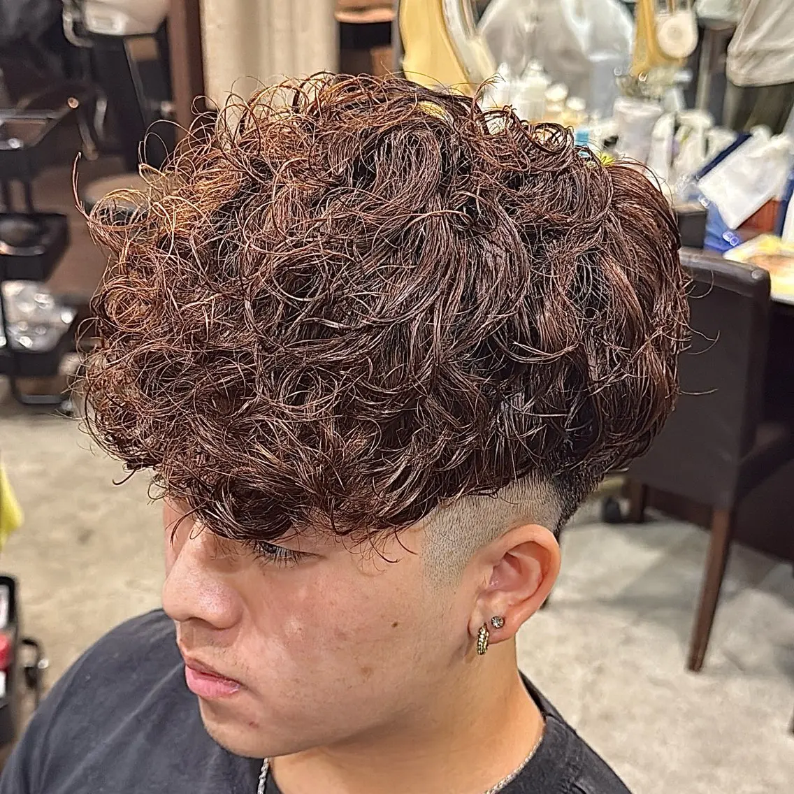 カラー パーマ メンズ スペインカール 外国人風カラー カット パーマ スペインカール/セン ターパート/RYUのヘアスタイル