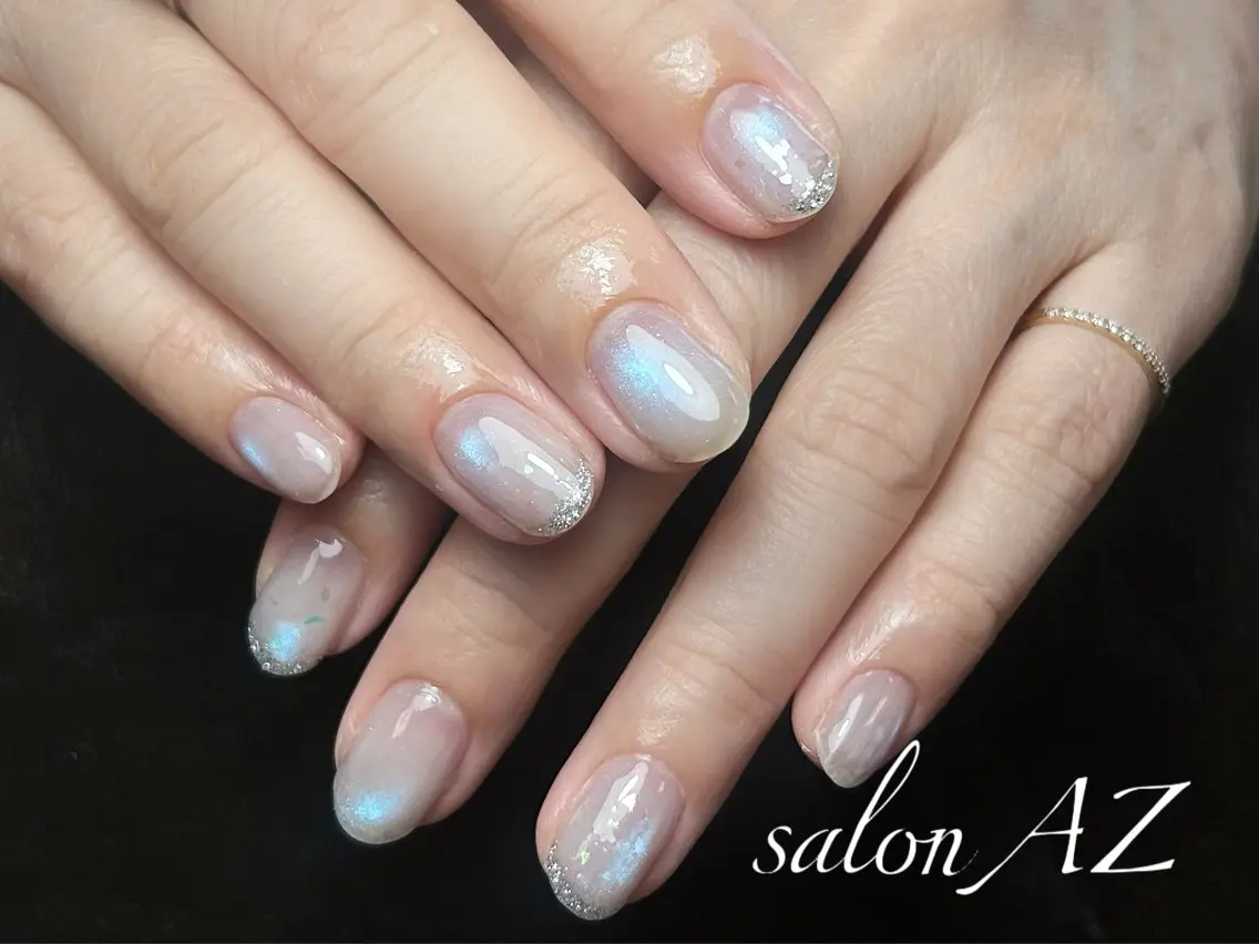 ネイル アートネイル フレンチネイル マグネットネイル ニュアンスネイル オフィスネイル ハンドネイル salon AZのネイルデザイン