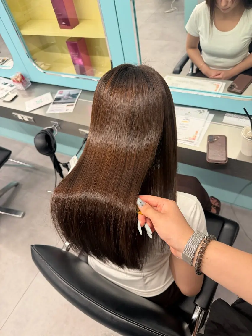 ロング カット ヘアカラー 縮毛矯正 トリートメント 北新地/縮毛矯正 /あやなのヘアスタイル