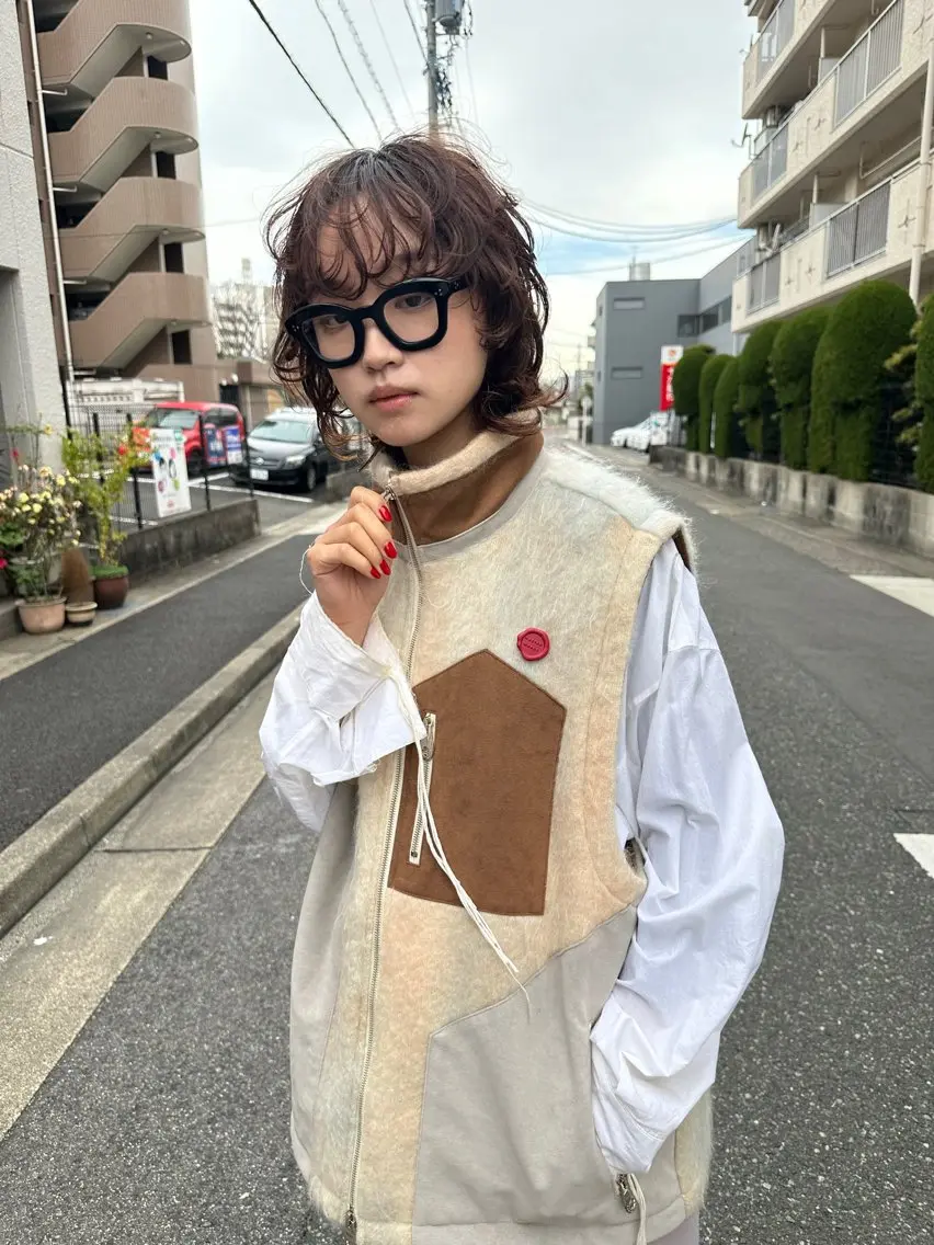 ミディアム カラー パーマ 山田 裕介のヘアスタイル