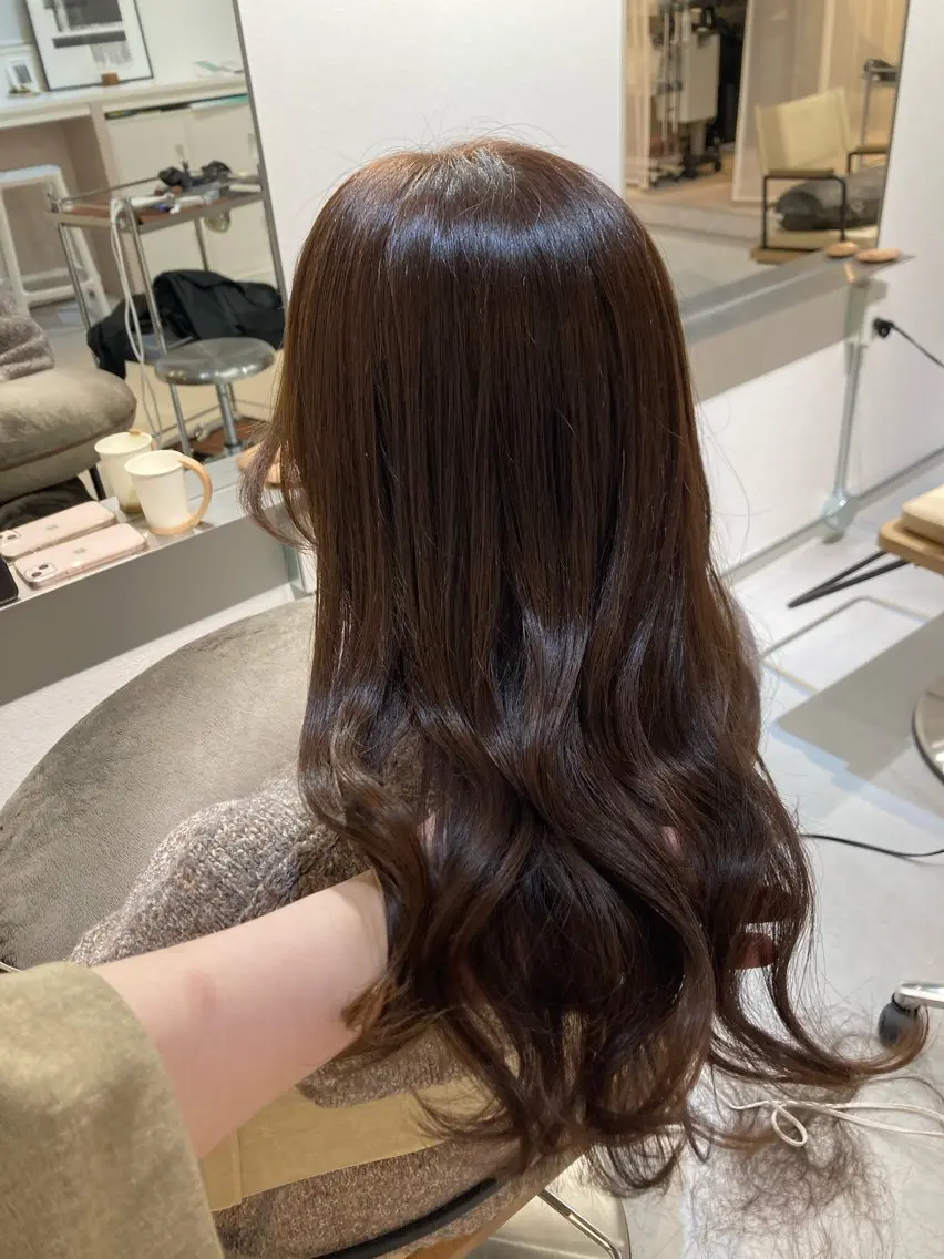 セミロング ✨色持ちの良い艶 カラー✨蟹江真世のヘアスタイル