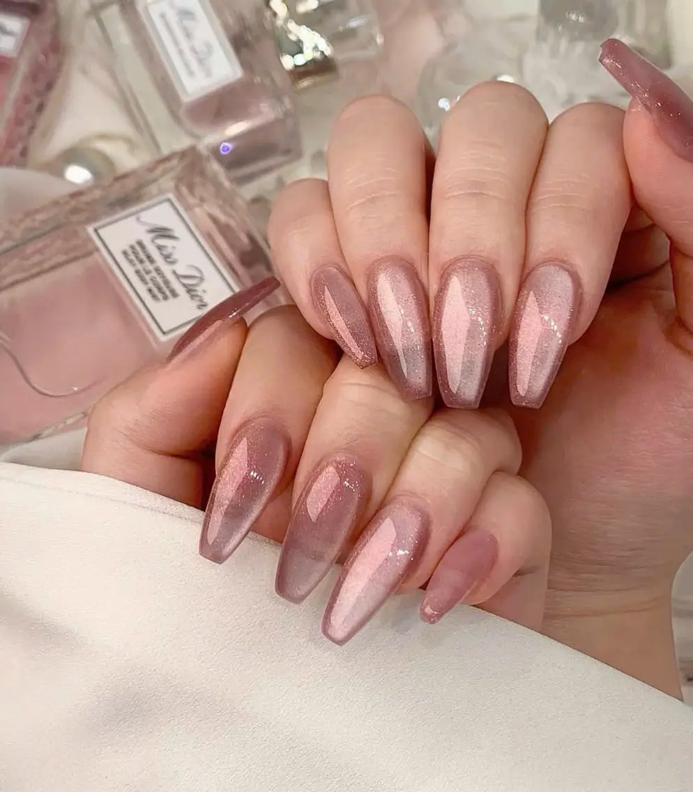 ネイル キラキラネイル マグネットネイル ミラーネイル ニュアンスネイル 春ネイル ハンドネイル MeiMei Nail モデル募集のネイルデザイン