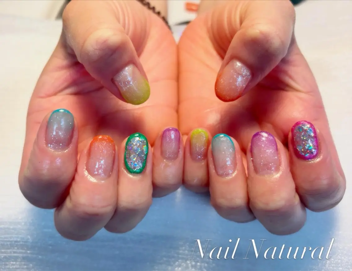 ネイル 持ち込み 夏ネイル ハンドネイル Nail salon Natulalのネイルデザイン