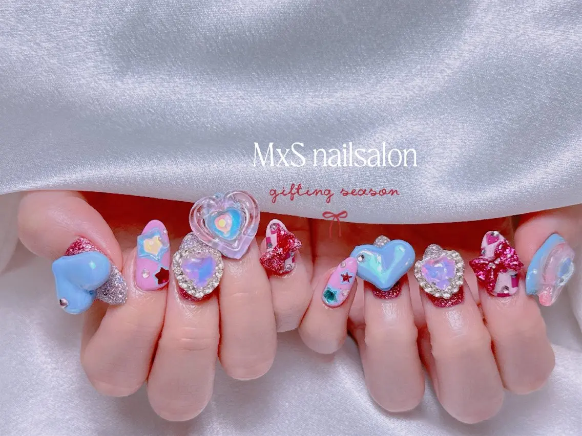 ネイル 成人式 ジェルネイル 韓国ネイル マグネットネイル パラジェル ハンドネイル M×S Nail みなのネイルデザイン