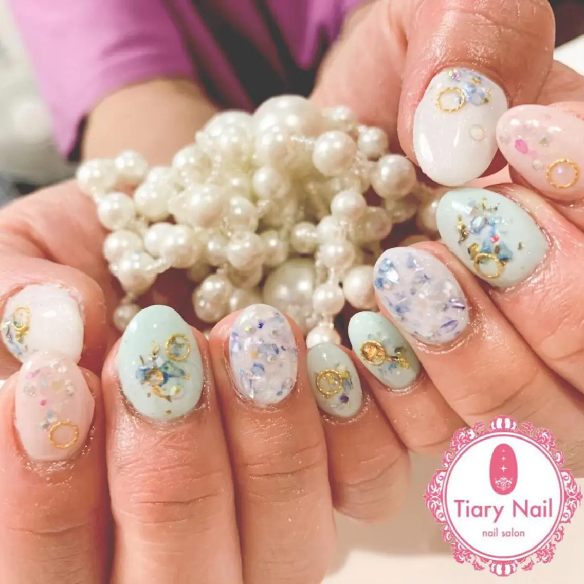 ネイル 桜ネイル 長さ出し オフィスネイル スカルプネイル シンプルネイル 💗🪽Tiary Nail🪽💗のネイルデザイン