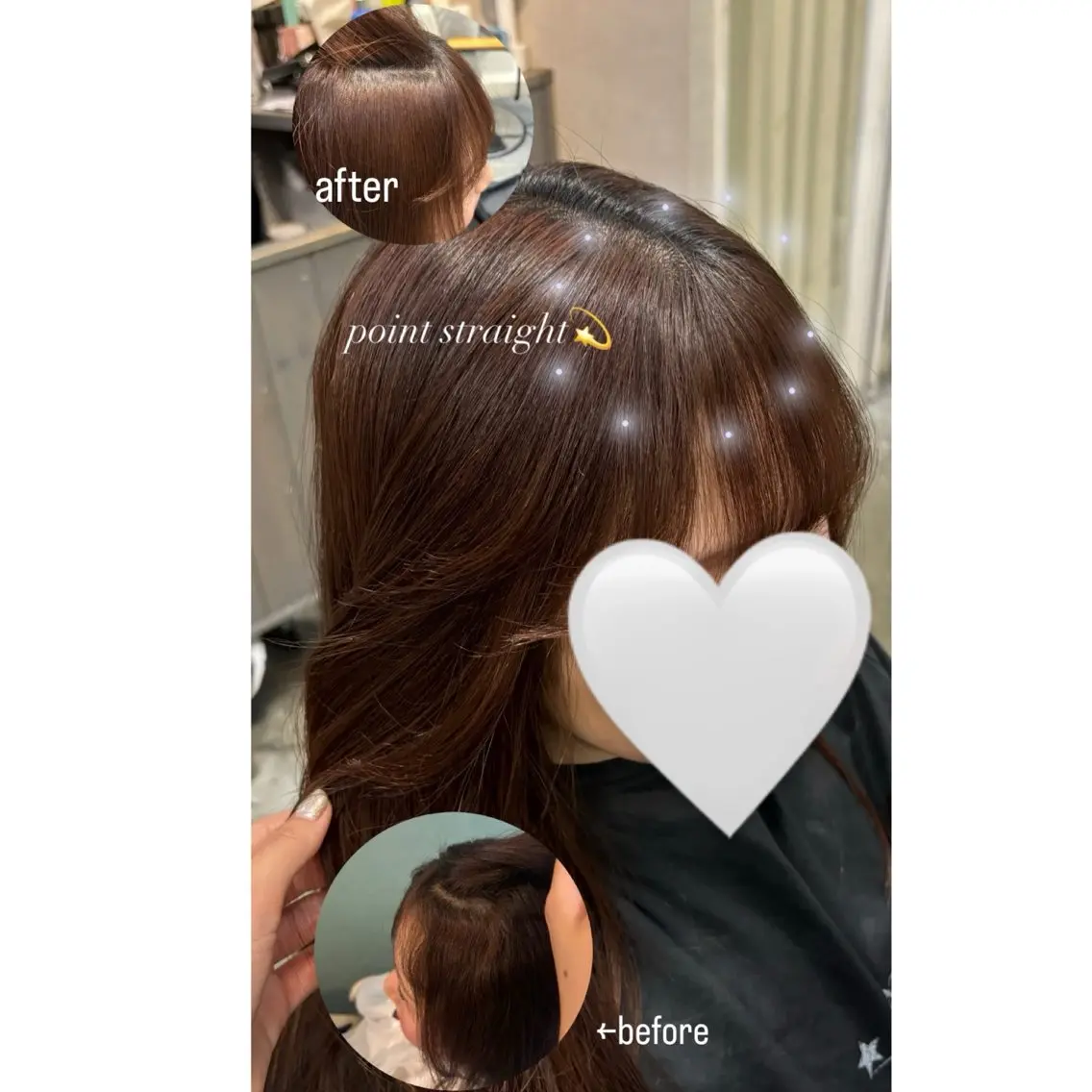 ロング パーマ 髪質改善 ストレートパーマ ブリーチなしカラー 🥣髪質改善/はなえのヘアスタイル