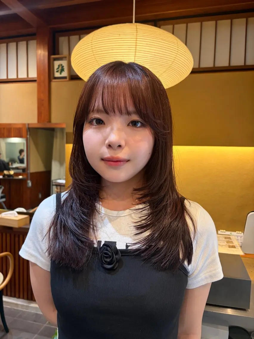 セミロング カラー ゆるふわガーリーst yle🩰yuukaのヘアスタイル