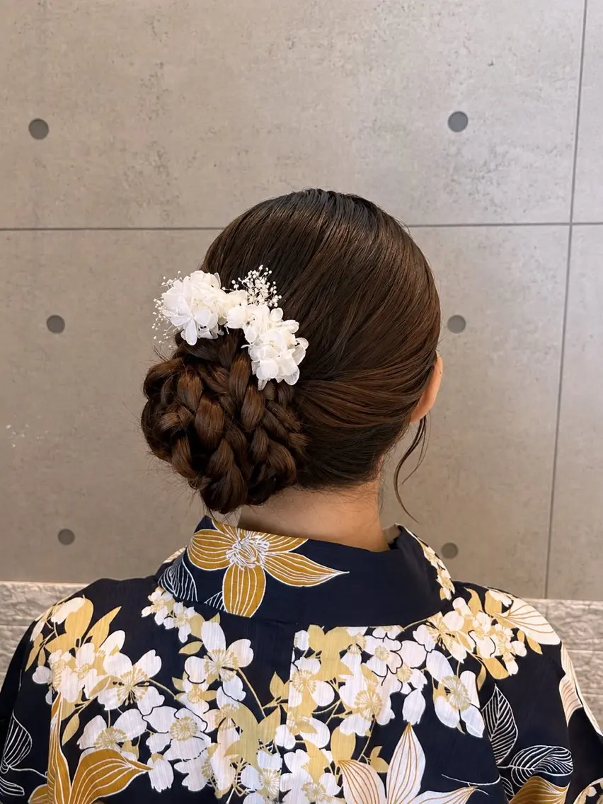 ロング 着付け EARTH平塚 🎀白石 りおん🤍のヘアスタイル