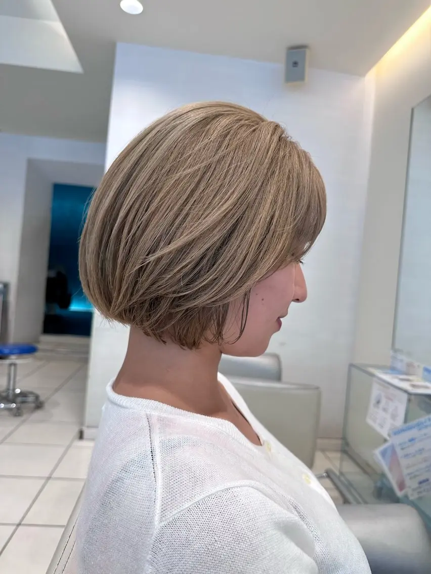 ショート カット ヘアカラー 松下仁美 /ボブ顔周りレイヤーのヘアスタイル
